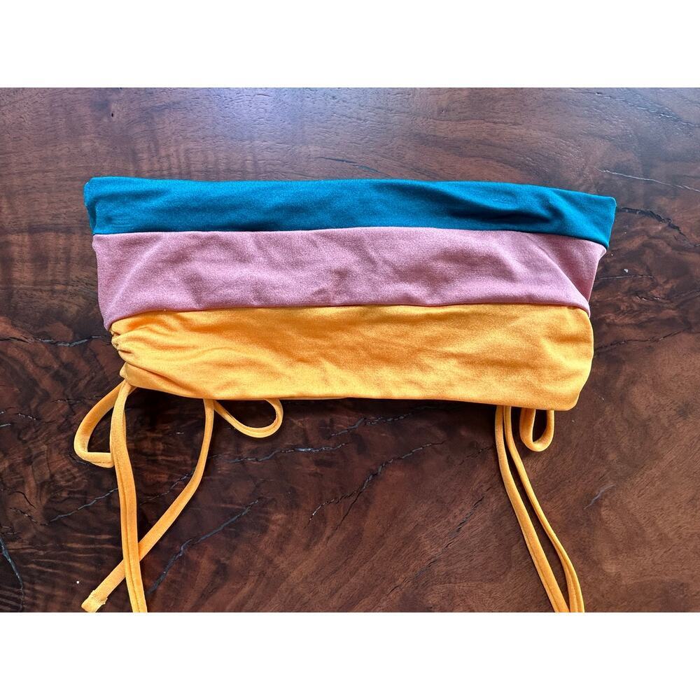 RARE ONEONE Colorblock Ruched Cutout Bandeau Top XS - NWT - Picture 3 of 5